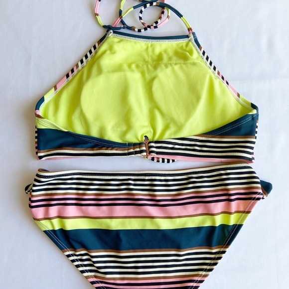 Raisens Girls two piece navy striped bikini size 14 - Picture 3 of 4